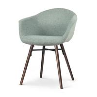 Nolon Nena-Otis Eetkamerstoel Zacht Groen - met Armleuning - Walnoot - thumbnail