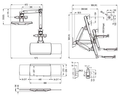 ICY BOX IB-MS600-W, Sit-Stand-Workstation mit Wandhalter für ein Monitor bis zu 24 Monitor-wandbeugel Aantal monteerbare displays: 1 Display(s) 25,4 cm (10) -