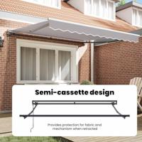 VidaXL Inklapbaar zonnescherm lichtgrijs 350 x 250 cm - thumbnail