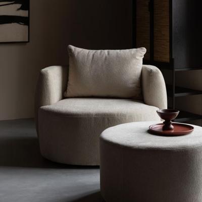 Dutchbone Fauteuil 'Rocca' Geweven stof, kleur Latte