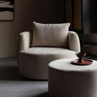 Dutchbone Fauteuil 'Rocca' Geweven stof, kleur Latte - thumbnail