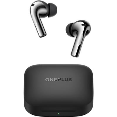 OnePlus Buds 3, metallic grijs, diepe bas, ANC, meeslepend geluid, tot 44 uur speeltijd met oplaadkoffer, Bluetooth 5.3