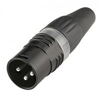 Hicon HI-X3CM-BLK XLR-connector Koppeling, recht Aantal polen: 3 Zwart 1 stuk(s) - thumbnail