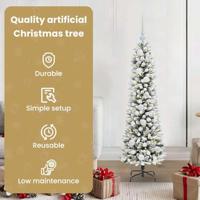 Kunstkerstboom met 150 LED Wit 120 cm PVC en Metaal en Plastic - thumbnail