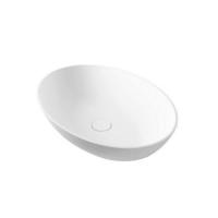 Waskom Sapho Thin Ovaal 60x40x14.5 cm Solid Surface Mat Wit - thumbnail