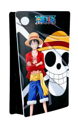 Beschermend frontpaneel - KONIX - Eén stuk - PS5 - Siliconen - Schokbestendig - Krasbestendig - Luffy-patroon - Zwart