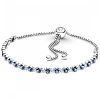 Pandora 599377C01 Armband Sliding Sparkling zilver-zirconia zilverkleurig-wit-blauw - thumbnail