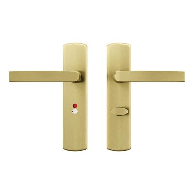 AXA deurkruk Blok met schild WC63/8 Curve goud