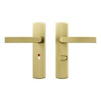 AXA deurkruk Blok met schild WC63/8 Curve goud - thumbnail