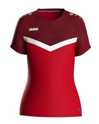 JAKO 6124D T-Shirt Iconic Dames - Rood/Wijnrood - 34
