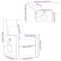 Massagestoel elektrisch verstelbaar stof donkergrijs - thumbnail