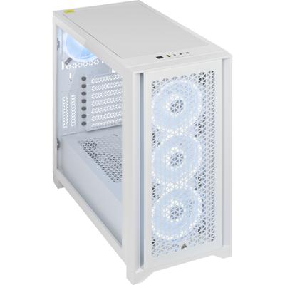 PC Case - Corsair - ICUE 4000D RGB Airflow - Middle Tower - 3 AF120 RGB Elite - White Fans