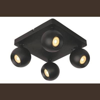 Lucide FAVORI - Plafondspot - 4xGU10 - Zwart