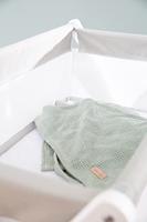 Culla pieghevole per dormire insieme - ROBA - Tela e rete - Materasso e ruote con freno - 90 x 45 cm - Grigio / Bianco - thumbnail