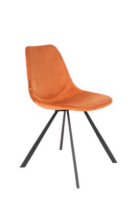 Dutchbone Franky stoel velvet Orange Dutchbone Franky stoel velvet Orange