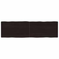 Tafelblad natuurlijke rand 140x40x(2-4)cm eikenhout donkerbruin - thumbnail