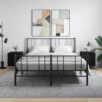 Nachtkastjes 2 st 40x40x50 cm bewerkt hout zwart - thumbnail