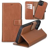 NorthLife - iPhone 13 Pro Max - Lederen Afneembare 2-in-1 bookcase hoes - Cognac - thumbnail