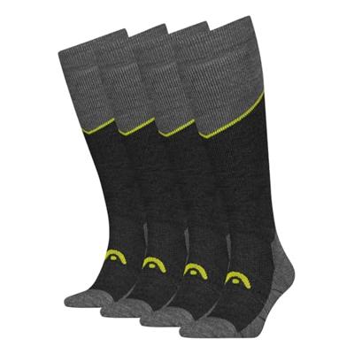 HEAD Skisokken Kneehigh 2-pack Grey Melange / Lime-35/38