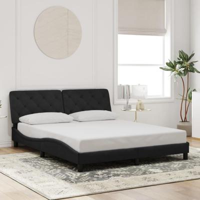 Bedframe zonder matras 160x200 cm fluweel zwart