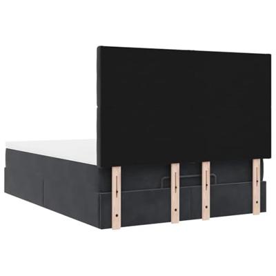 Ottoman bed met matrassen 140x190cm fluweel zwart
