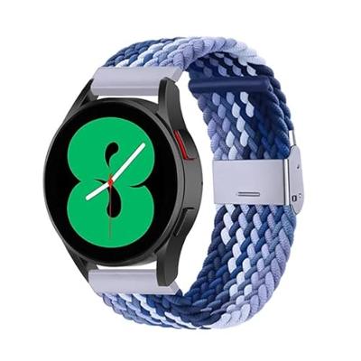 By Qubix - Compatible met Garmin Venu/Sq / Sq2 / 2 plus - Braided nylon bandje - Blauw gemêleerd - Compatible Garmin bandje - Bandbreedte: 20mm