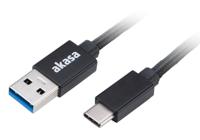 Akasa AK-CBUB44-10BK USB-kabel 1 m USB 3.2 Gen 1 (3.1 Gen 1) USB C USB A Zwart - thumbnail