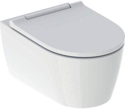 Geberit ONE pack Wandcloset - diepspoel - turboflush - 37x54cm - closetzitting - Designafdekking glansverchroomd/wit - KeraTect - mat wit 500.202.jt.1