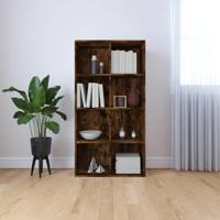 Boekenkast 66x30x130 cm bewerkt hout gerookt eikenkleurig - thumbnail