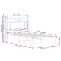 Bedframe zonder matras bewerkt hout bruin eikenkleur 90x190 cm - thumbnail