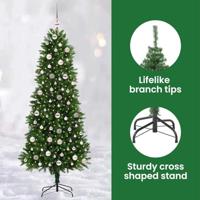 VidaXL Kerstboom met 300 led met standaard groen 240 cm pe - thumbnail
