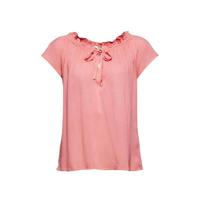 ESPRIT Women Casual top met ruches roze - thumbnail