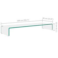 TV-meubel/monitorverhoger transparant 100x30x13 cm glas - thumbnail