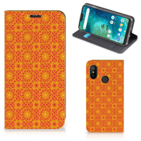 Xiaomi Mi A2 Lite Hoesje met Magneet Batik Oranje - thumbnail