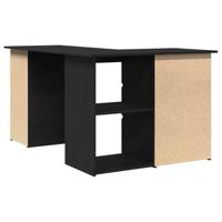 Bureau met lade Zwart Eiken 145 x 100 x 76 cm Bewerkt hout - thumbnail