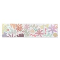 Canvas DKD Home Decor Blommor (60 x 1,8 x 60 cm) (4 Stuks) - thumbnail