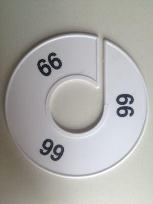 Maatring 11 cm wit/zwart 66