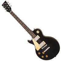 Vintage LH-V10BLK Coaster Series Left Hand Gloss Black linkshandige elektrische gitaar - thumbnail