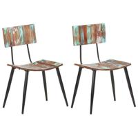 Eetkamerstoelen 2 st massief gerecycled hout - thumbnail