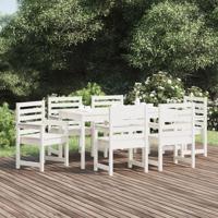 7-delige Tuinset massief grenenhout wit - thumbnail