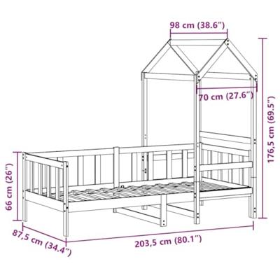 Slaapbank met huisje 80x200 cm massief grenenhout Slaapbank met huisje 80x200 cm massief grenenhout