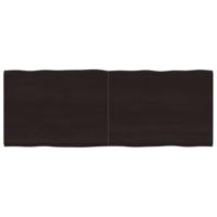 Tafelblad natuurlijke rand 160x60x(2-4)cm eikenhout donkerbruin - thumbnail