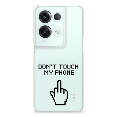 OPPO Reno8 Pro Silicone-hoesje Finger Don't Touch My Phone OPPO Reno8 Pro Silicone-hoesje Finger Don't Touch My Phone