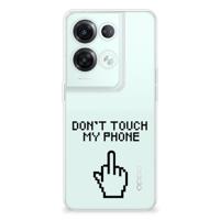 OPPO Reno8 Pro Silicone-hoesje Finger Don't Touch My Phone - thumbnail