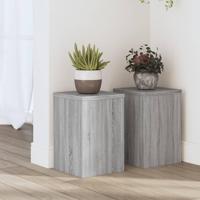 Plantenstandaards 2 st 20x20x30 cm bewerkt hout grijs sonoma - thumbnail