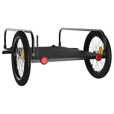 VidaXL Fietstrailer 135x70x37 cm ijzer zwart - thumbnail