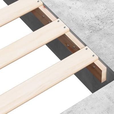 Bedframe bewerkt hout betongrijs 75x190 cm
