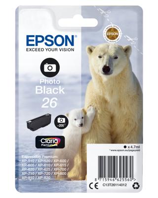 Epson C13T26114022 4.7ml 200pagina's Zwart inktcartridge