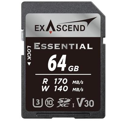 EXASCEND Essential UHS-I SD card(V30) 64GB Read 170 MB/s Write 140 MB/s