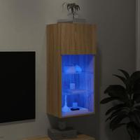 Tv-meubel met LED-verlichting 40,5x30x90 cm sonoma eikenkleurig - thumbnail